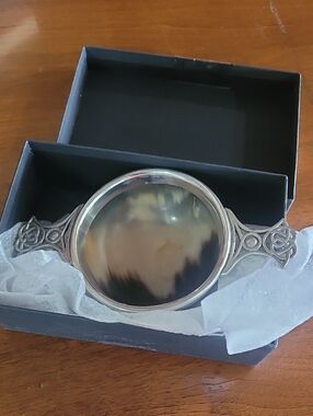 Pewter And Ox Horn SCOTTISH WHISKEY QUAICH